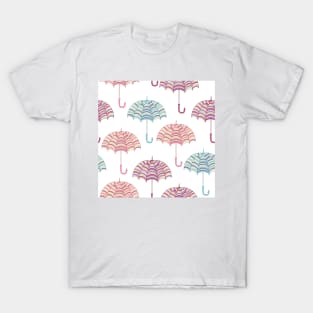 Unique Retro Umbrella Pattern T-Shirt